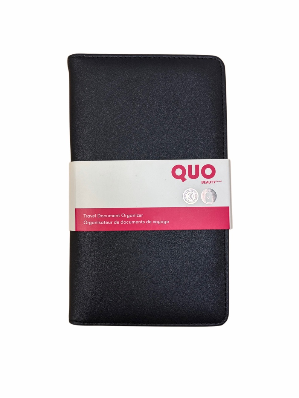 NWT QUO Beauty Black Travel Document Organizer